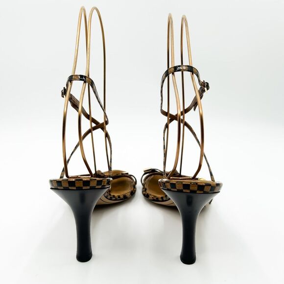 Louis Vuitton LV Damier Ebene Patent Heels Sandals EU 40 US 10 - Picture 7 of 12